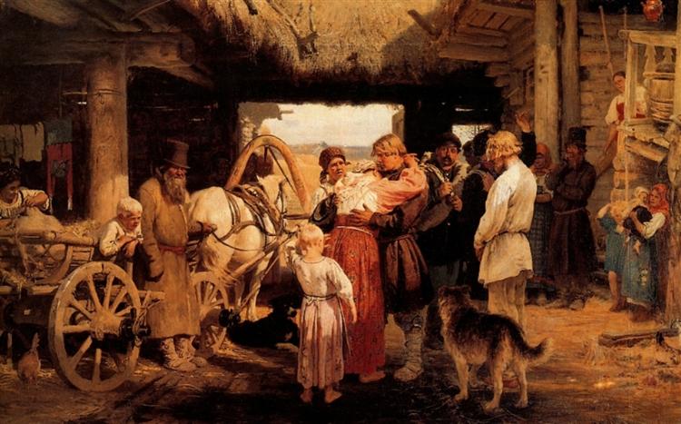 Send off of recruit, 1879 - Ilya Yefimovich Repin