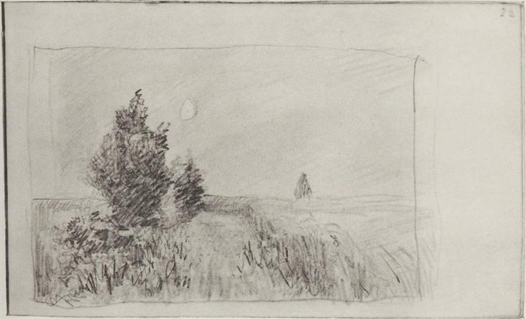 At the field. Twilight., c.1895 - Isaak Iljitsch Lewitan