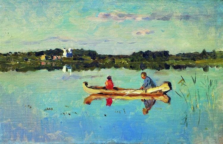 At the lake. Fishermen., c.1898 - Isaac Levitan