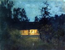 At the summer house in twilight - Isaac Levitan