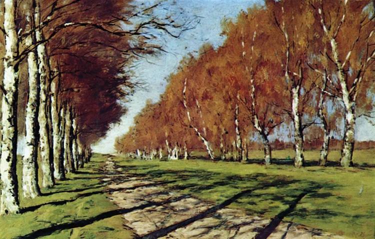 Big road. Sunny autumn day., 1897 - Isaak Levitán