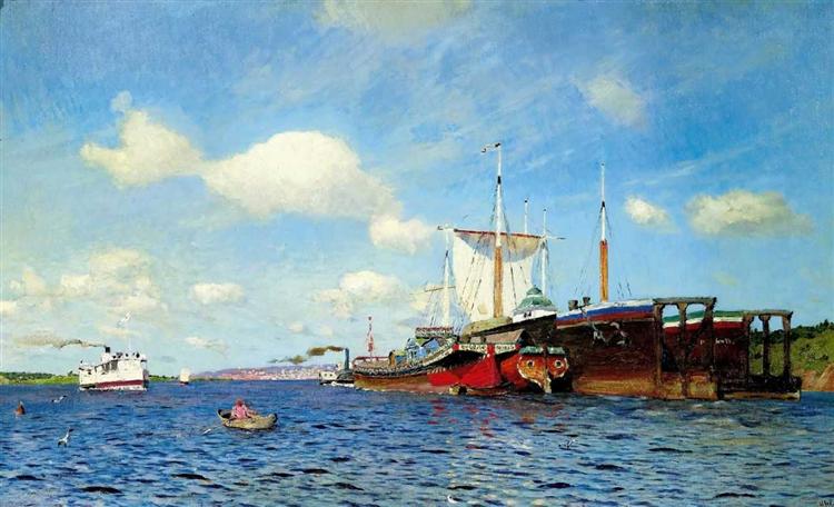 Brisk wind, Volga, 1885 - Isaac Levitan