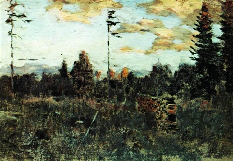 Срубленный лес. Поленница., 1898 - Исаак Левитан