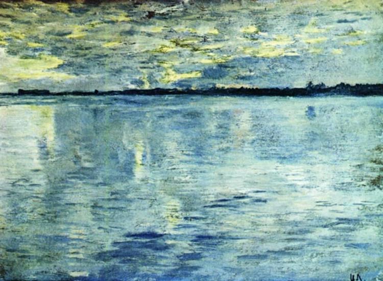 Озеро. Вечер., c.1899 - Исаак Левитан