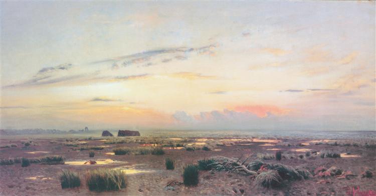 Вечер над болотом, 1882 - Исаак Левитан