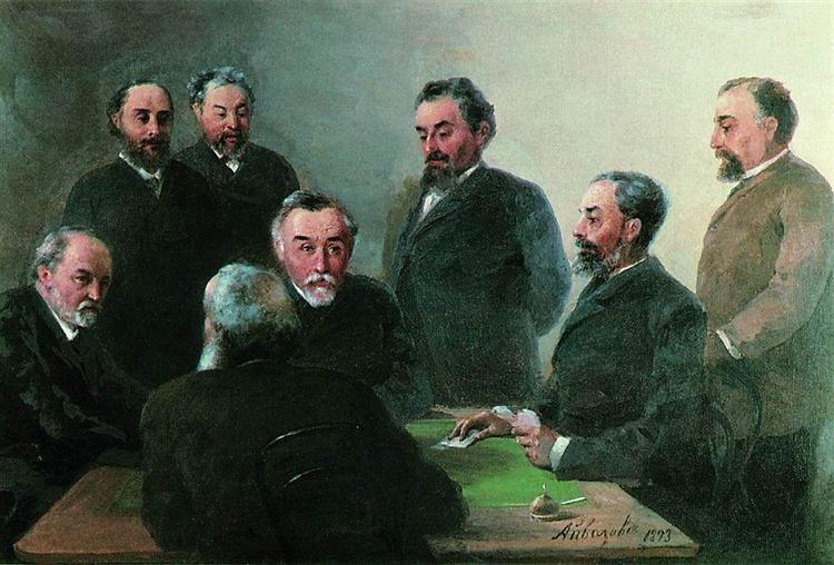 Aivazovsky with friends, 1893 - Iwan Konstantinowitsch Aiwasowski