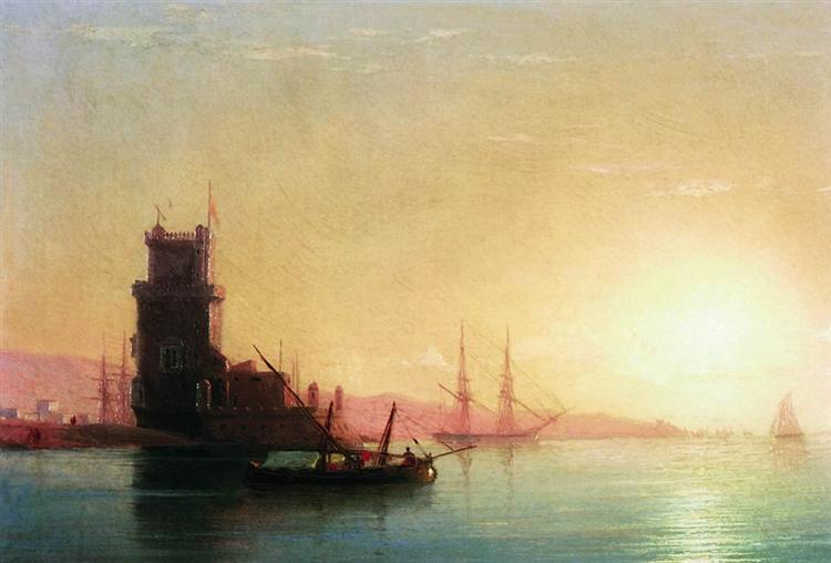 Lisbon. Sunrise, 1860 - Iwan Konstantinowitsch Aiwasowski