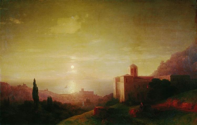 Lunar night on the Crimean coast, 1852 - Iwan Konstantinowitsch Aiwasowski