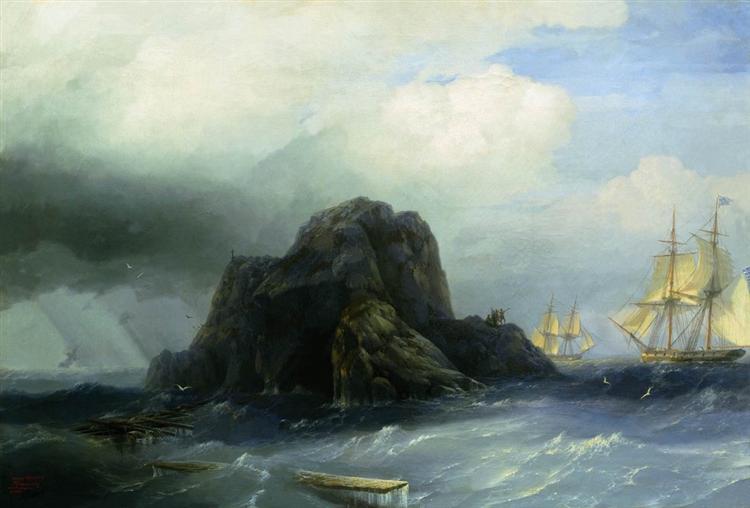 Rocky island, 1855 - Iwan Konstantinowitsch Aiwasowski