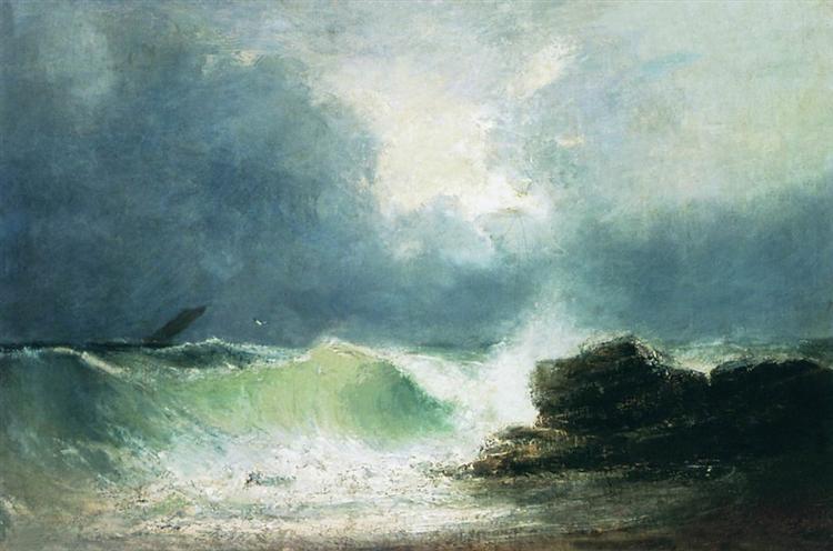 Sea coast. Wave, 1880 - Iwan Konstantinowitsch Aiwasowski