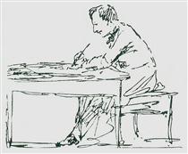 Автопортрет за письменным столом - Иван Айвазовский