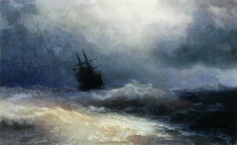 Ship in a storm, 1887 - Ivan Aivazovsky - WikiArt.org