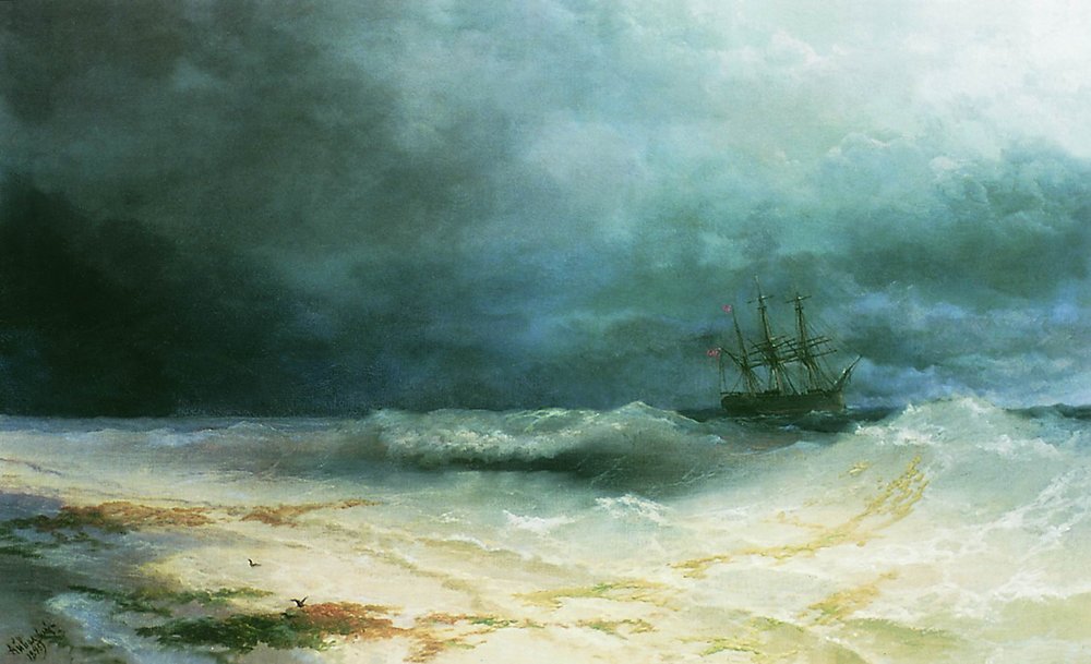Ship in a storm, 1895 - Ivan Aivazovsky - WikiArt.org