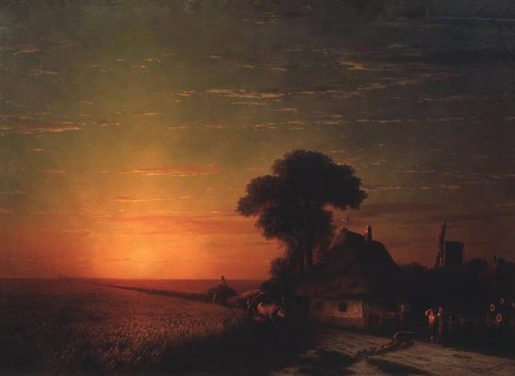 Sunset in Little Russia, 1863 - Iwan Konstantinowitsch Aiwasowski