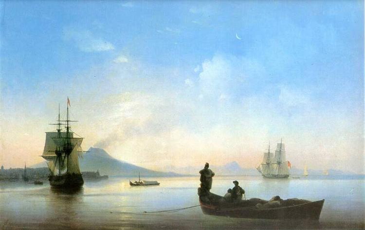 The Bay of Naples in the morning, 1843 - Ivan Konstantinovich Aivazovskii