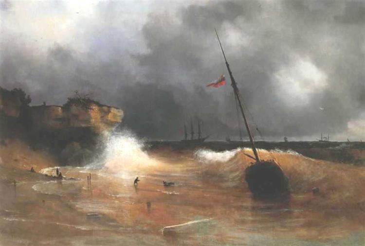 The gale on sea is over, 1839 - Iwan Konstantinowitsch Aiwasowski