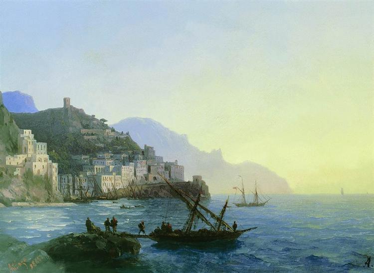 View of Amalfi, 1865 - 伊凡·艾瓦佐夫斯基