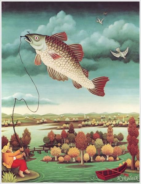 Fish in the air, 1970 - Иван Генералич