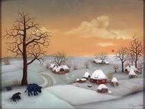 Winter landscape - Иван Генералич