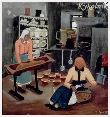 Women in kitchen, 1940 - Иван Генералич