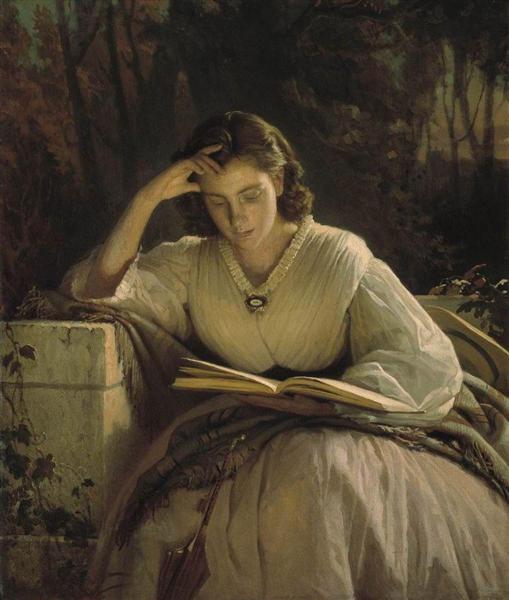 За чтением, 1863 - Иван Крамской