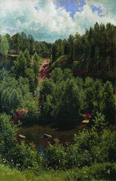 After the rain. Etude of the forest, 1881 - Iván Shishkin