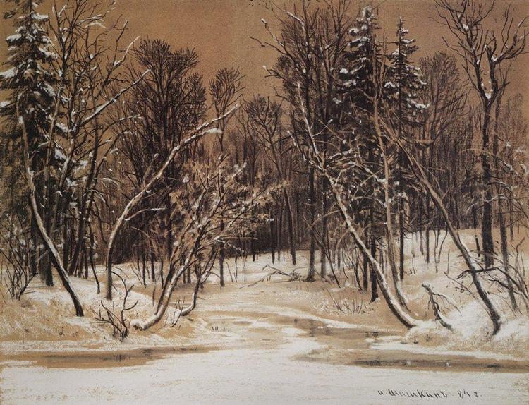 Forest in winter, 1884 - Iwan Iwanowitsch Schischkin
