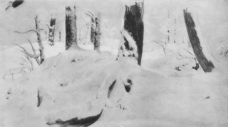 Лес под снегом - Иван Шишкин