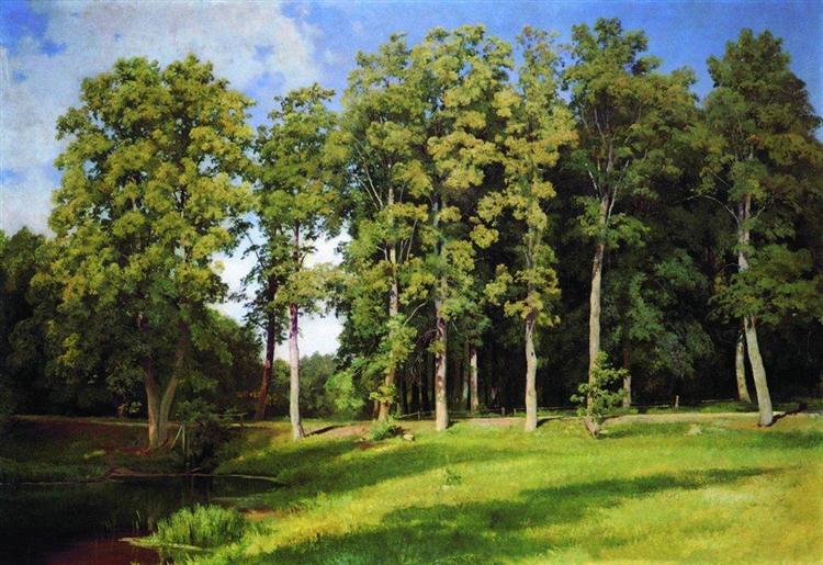 Grove by the Pond. Preobrazhenskoye, 1896 - 伊凡·伊凡諾維奇·希施金