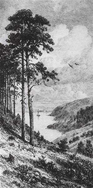 On the Kama near Yelabuga, 1885 - Iwan Iwanowitsch Schischkin