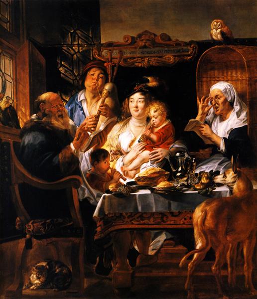 As the Old Sang, So the young Pipe, 1644 - Jacob Jordaens