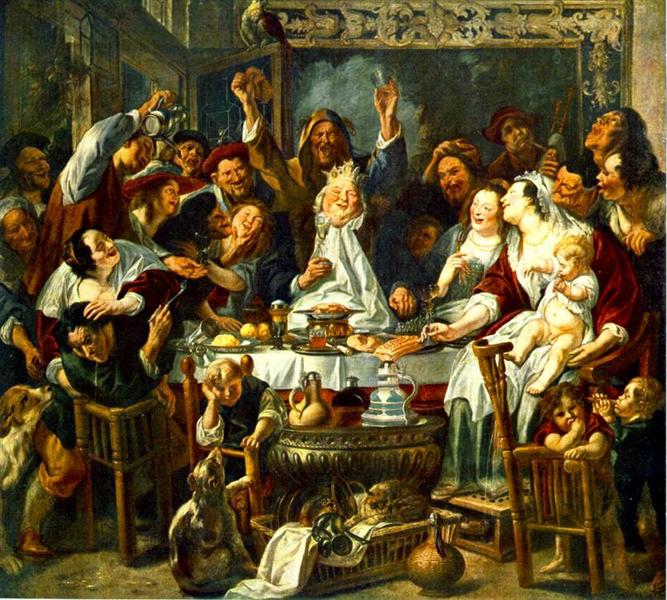 The King Drinks, 1638 - 雅各布·乔登斯