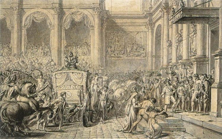 The Arrival at the Hôtel de Ville - Jacques-Louis David