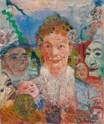 Old Woman with Masks (Theatre of Masks) - James Ensor