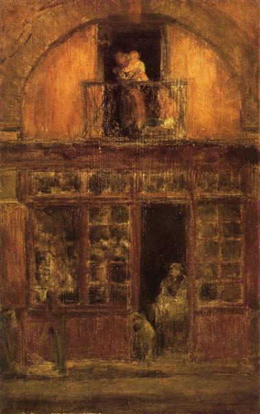 A Shop with a Balcony, c.1890 - c.1899 - 惠斯勒