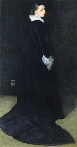 Arrangement in Black, No. 2 Portrait of Mrs. Louis Huth, 1872 - 1873 - Джеймс Вістлер
