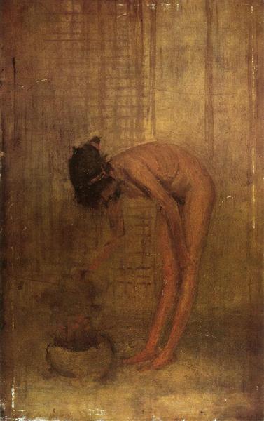 Nude Girl with a Bowl, c.1892 - 惠斯勒