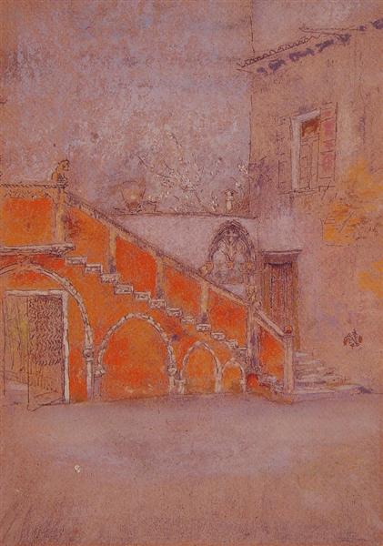 The Staircase Note in Red, 1879 - 1880 - James Abbott McNeill Whistler