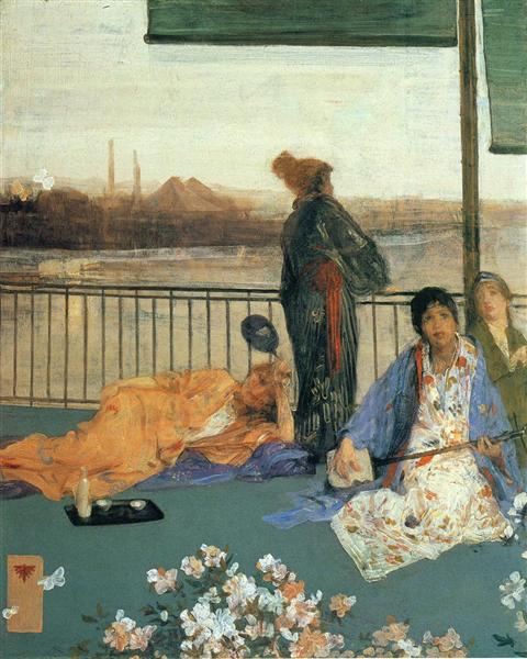 Variations in Flesh Colour and Green—The Balcony, 1865 - 惠斯勒