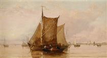A Barge on the Texel - James Webb