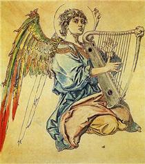 Angel with harp - Ян Матейко