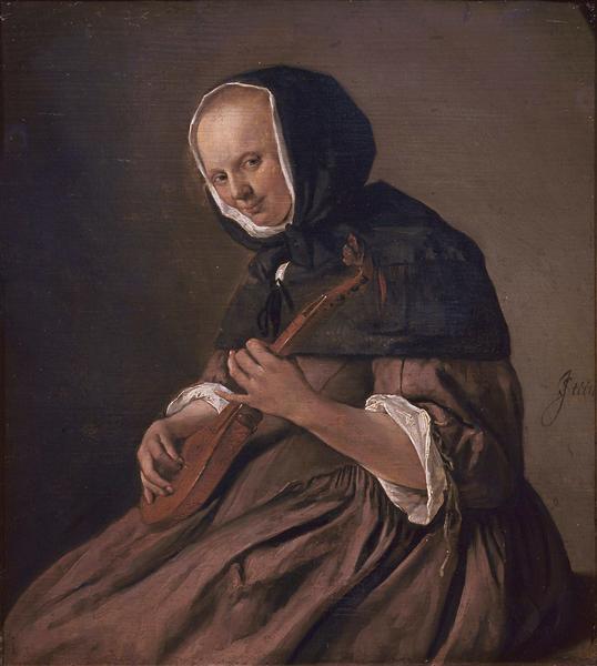 Woman playing the sistrum, c.1662 - 揚·斯特恩