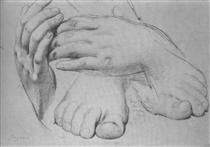 Study of Hands and Feet for The Golden Age - Jean-Auguste Dominique Ingres