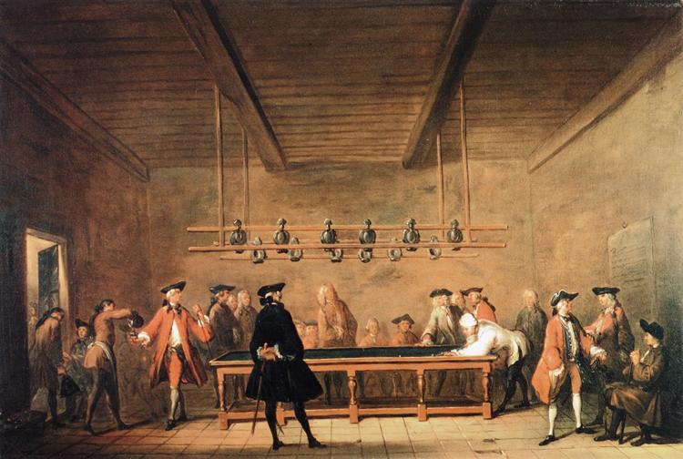 A Game of Billiards, c.1721 - 1725 - Жан Батист Сімеон Шарден