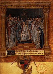 Louis XI chairing a chapter - Jean Fouquet