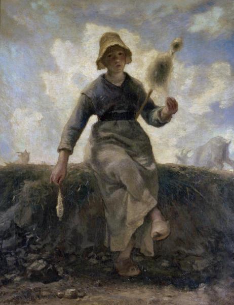 The Spinner, Goatherd of the Auvergne, 1869 - Жан-Франсуа Милле