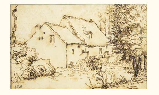 Water mill, 1866 - Жан-Франсуа Мілле