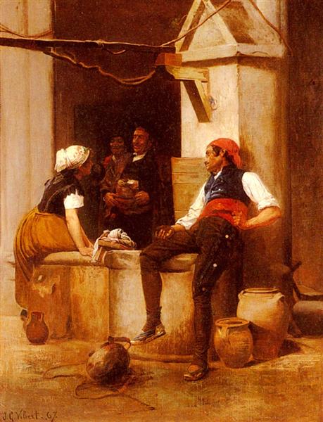 Chatting by the Fountain - Jean-Georges Vibert