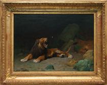 Lion Snapping at a Butterfly - Jean-Leon Gerome