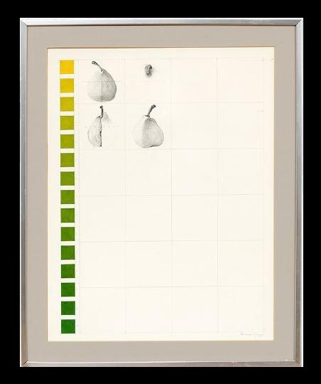 Four Pears With Color Scale, 1977 - Joan Hernandez Pijuan